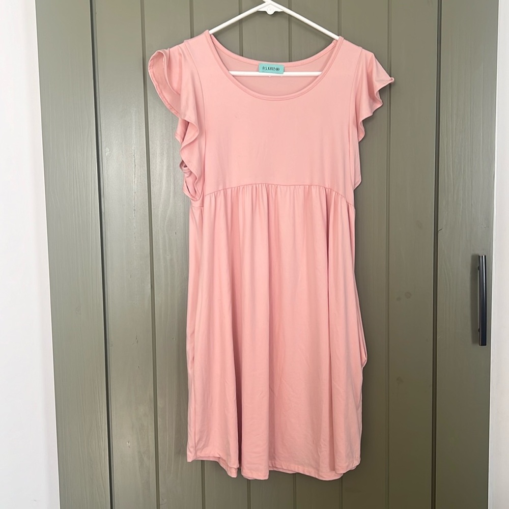 Baby pink above the knee dress
